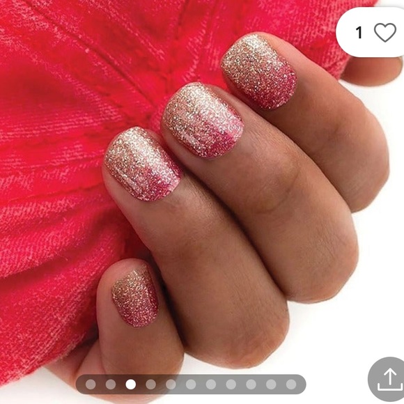 *Retired* Color Street: Coral Bay | Gold Pink Sparkles Glitter Summer Ombre - Picture 11 of 15
